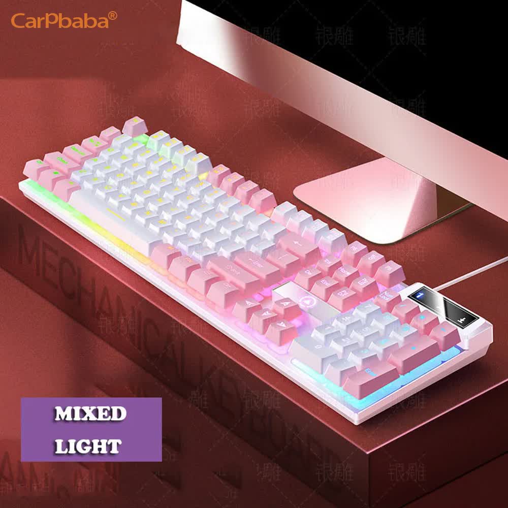 Carpbaba K500 104 Key USB Wire - Pc Gaming Pink ulasan dan harga