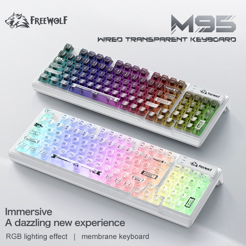 Wired RGB Transparent Keyboard - Pc Gaming Pink ulasan dan harga